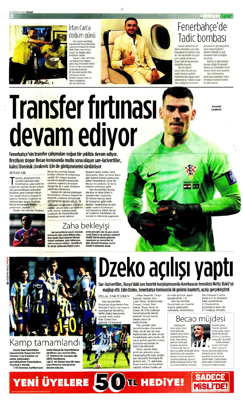 "Kale artık Livakovic'in" | Sporun Manşetleri - 15
