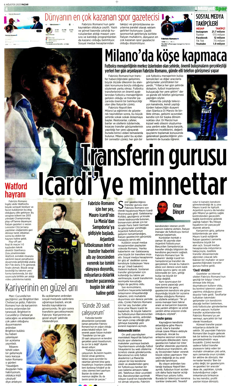 "Fener'e dünya yıldızı" | Sporun Manşetleri (6 Ağustos 2023) - 20