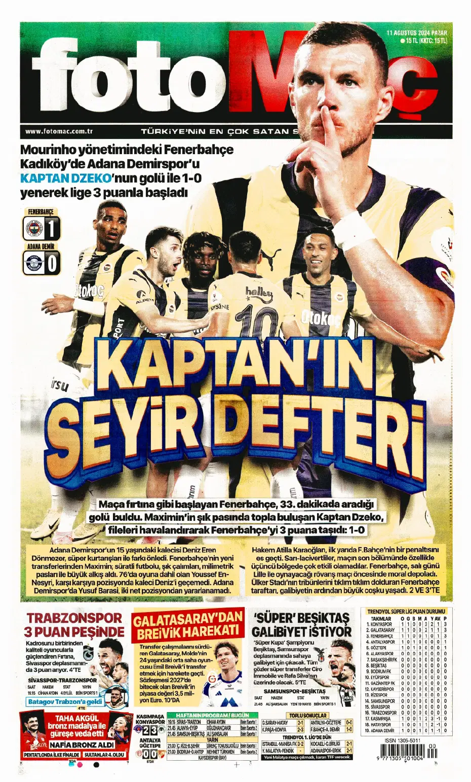 "Mou varsa fire yok" | Sporun manşetleri (11 Ağustos 2024) - 8