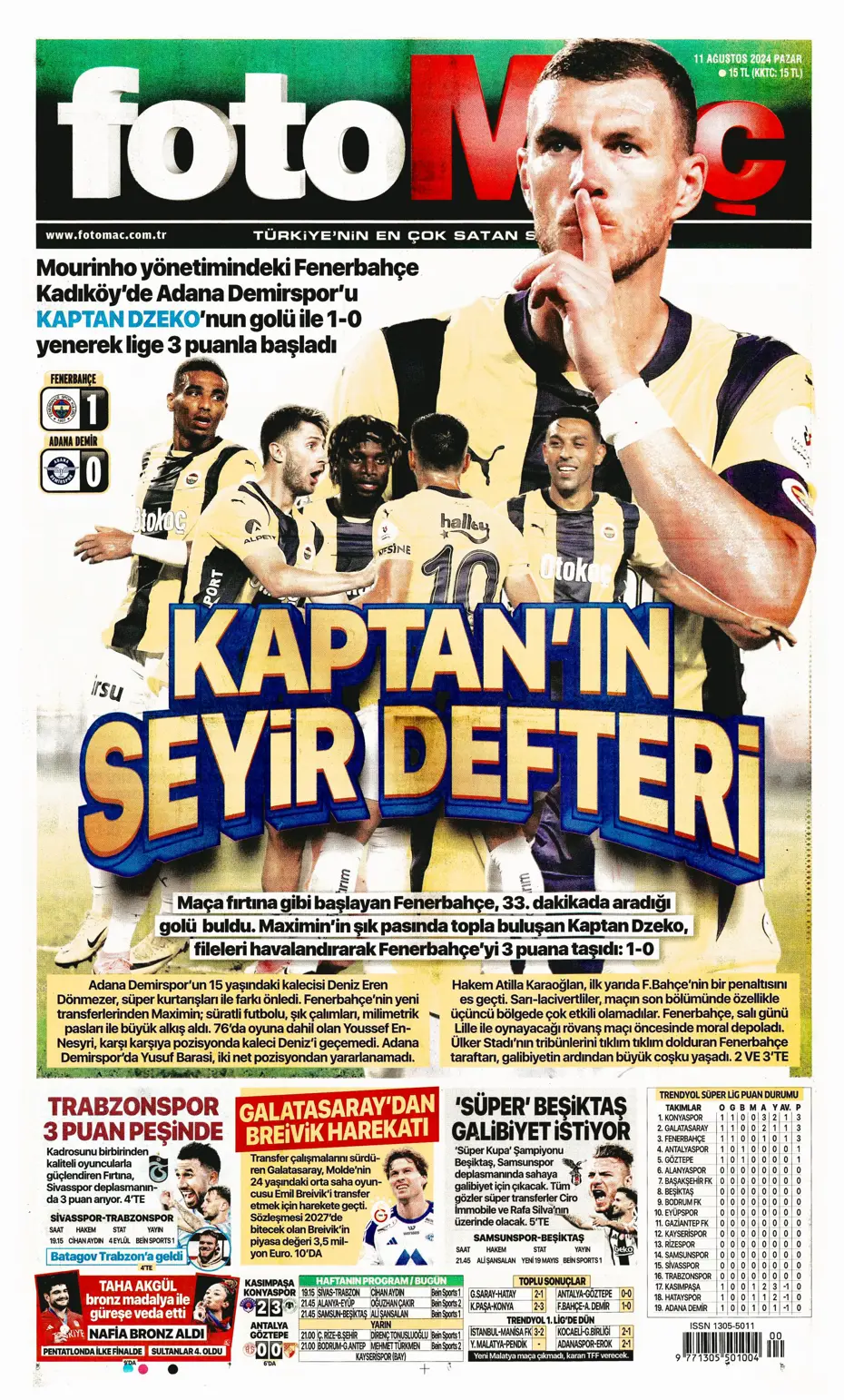 "Mou varsa fire yok" | Sporun manşetleri (11 Ağustos 2024) - 11