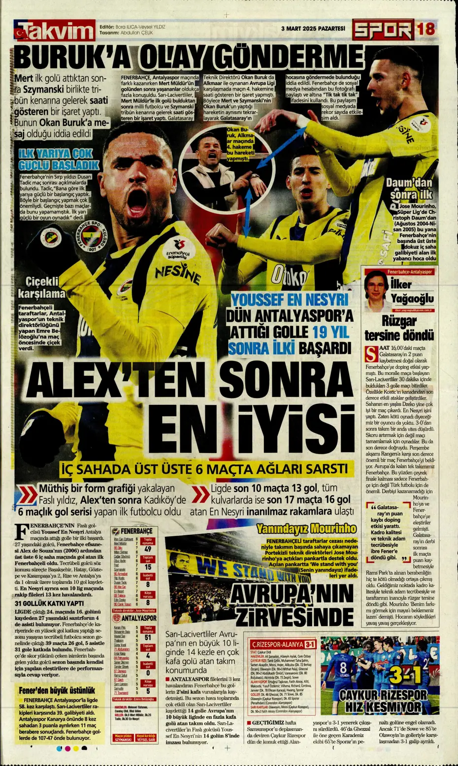 "Zirvede fark 4" | Sporun manşetleri - 34