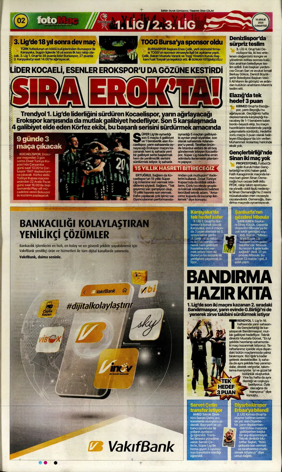 "Boscagli ve Hancko listeye girdi" | Sporun manşetleri - 8 "Boscagli ve Hancko listeye girdi" | Sporun manşetleri - 8