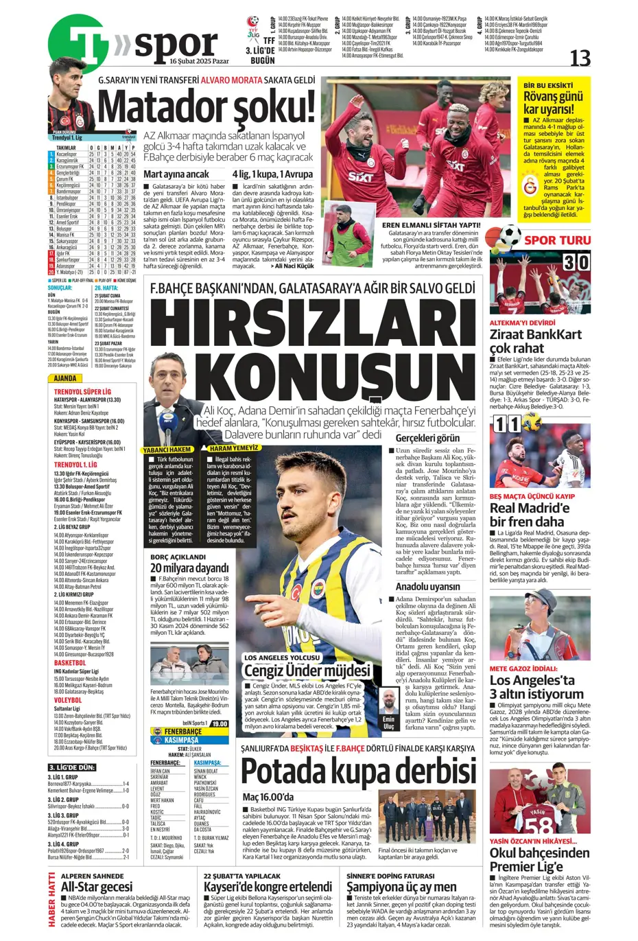 "Fırtınanın rengi siyah-beyaz" | Sporun manşetleri - 40