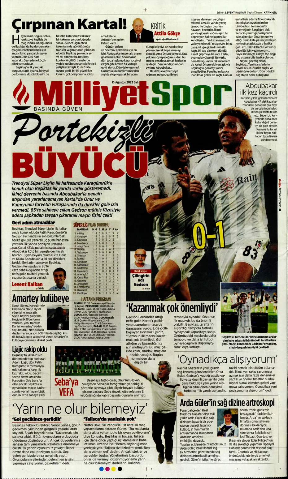 "Kartal'ı Gedson uçurdu" | Sporun Manşetleri - 28