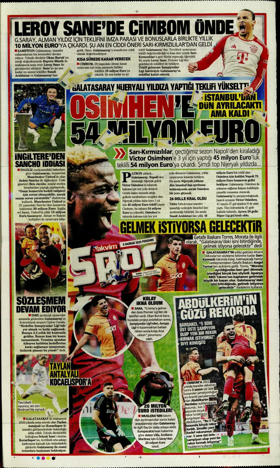 "Fenerbahçe'den Boniface bombası" | Sporun manşetleri (5 Haziran 2025) - 33