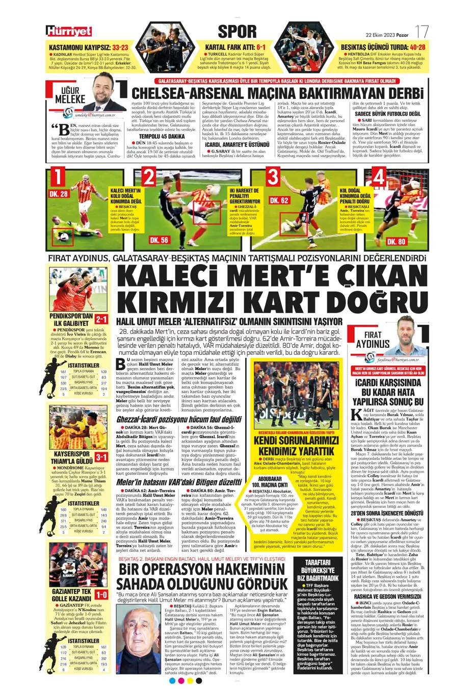 "Derbilerin Aslanı" | Sporun manşetleri (22 Ekim 2023) - 22