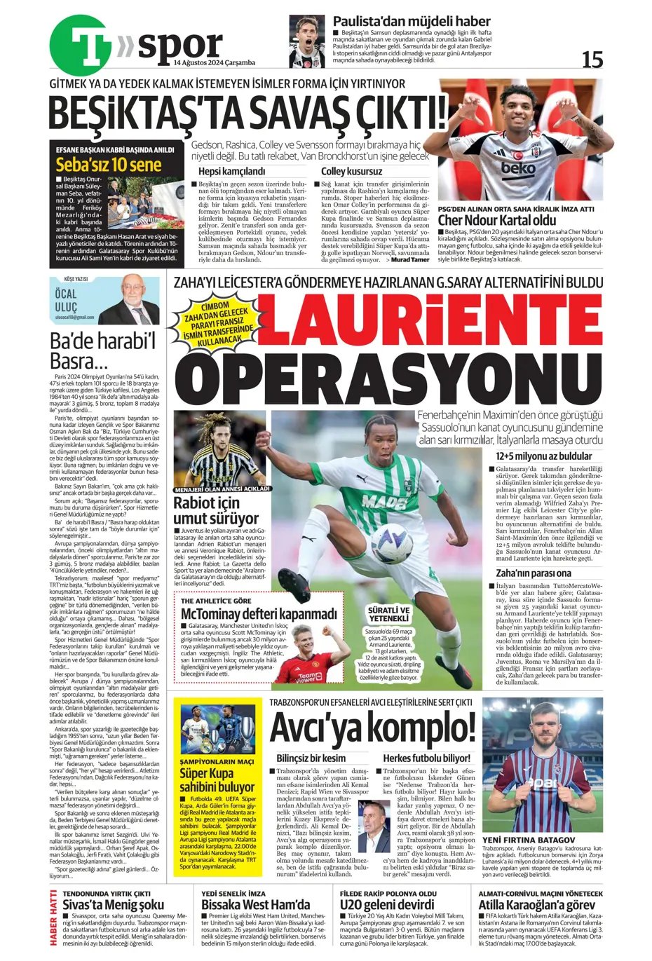 "Yüzde bin şanssızlık" | Sporun manşetleri - 36