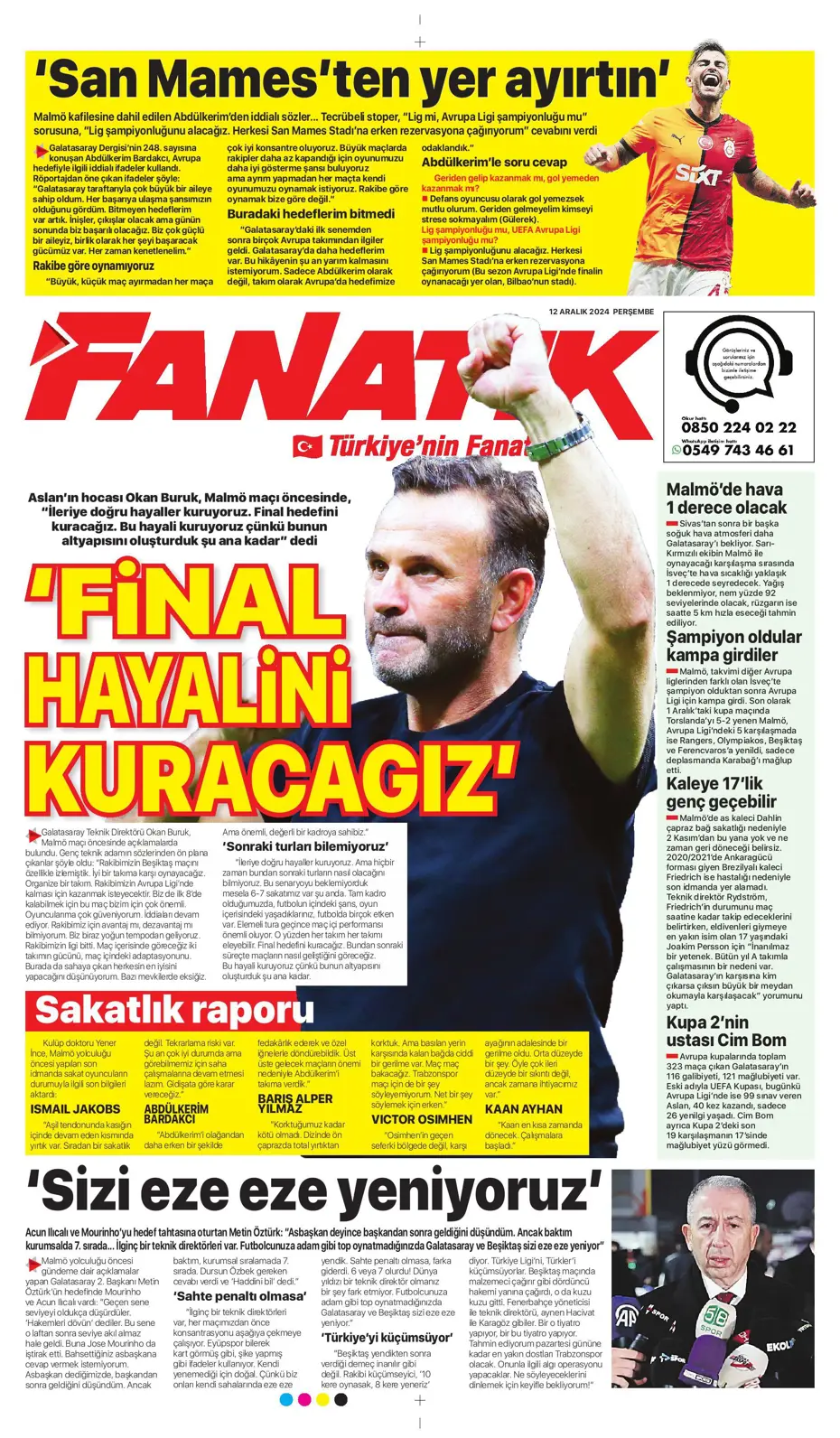 "Fenerbahçe'ye boğa darbesi" | Sporun manşetleri - 6