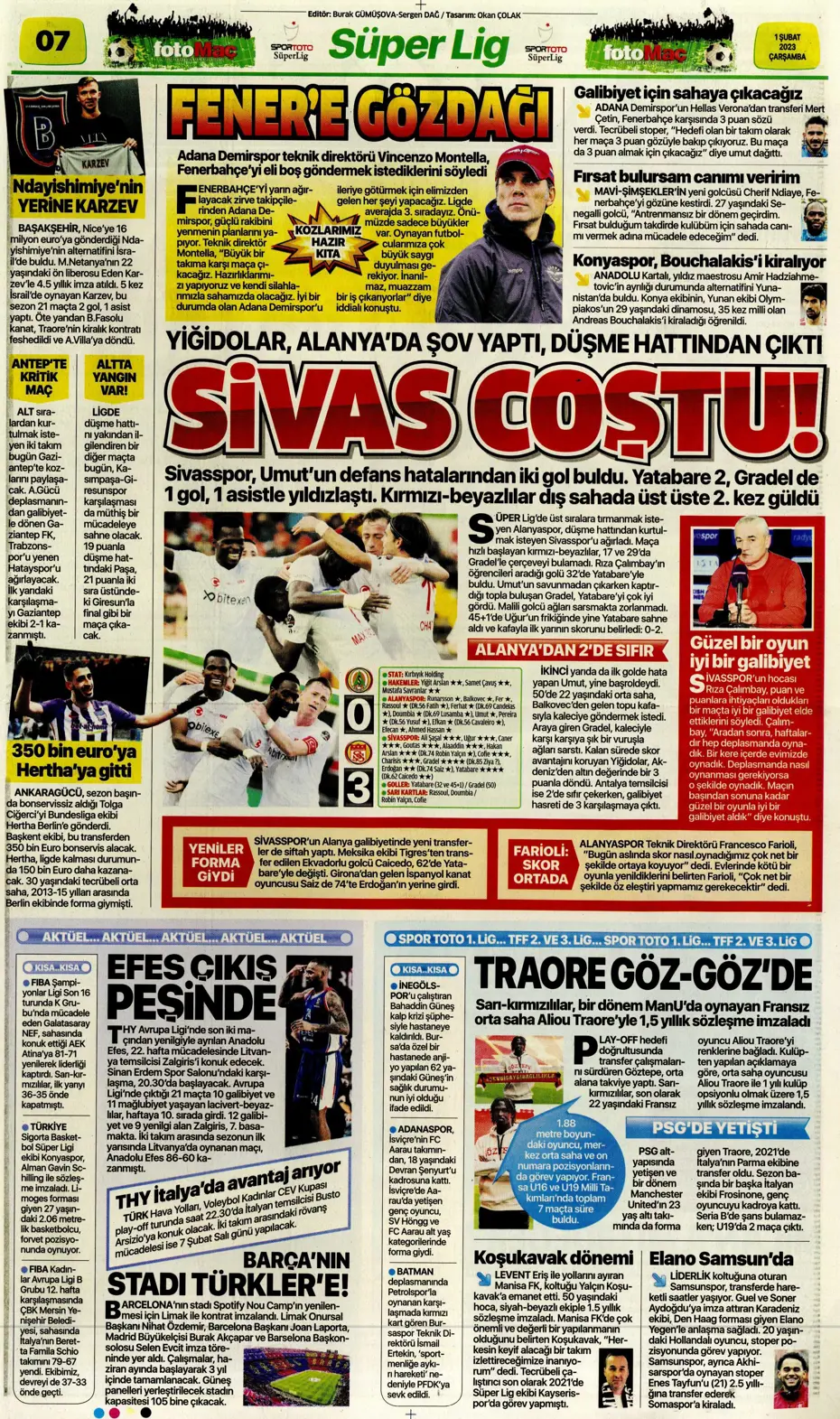 Sporun Manşetleri (1 Şubat 2023) - 15