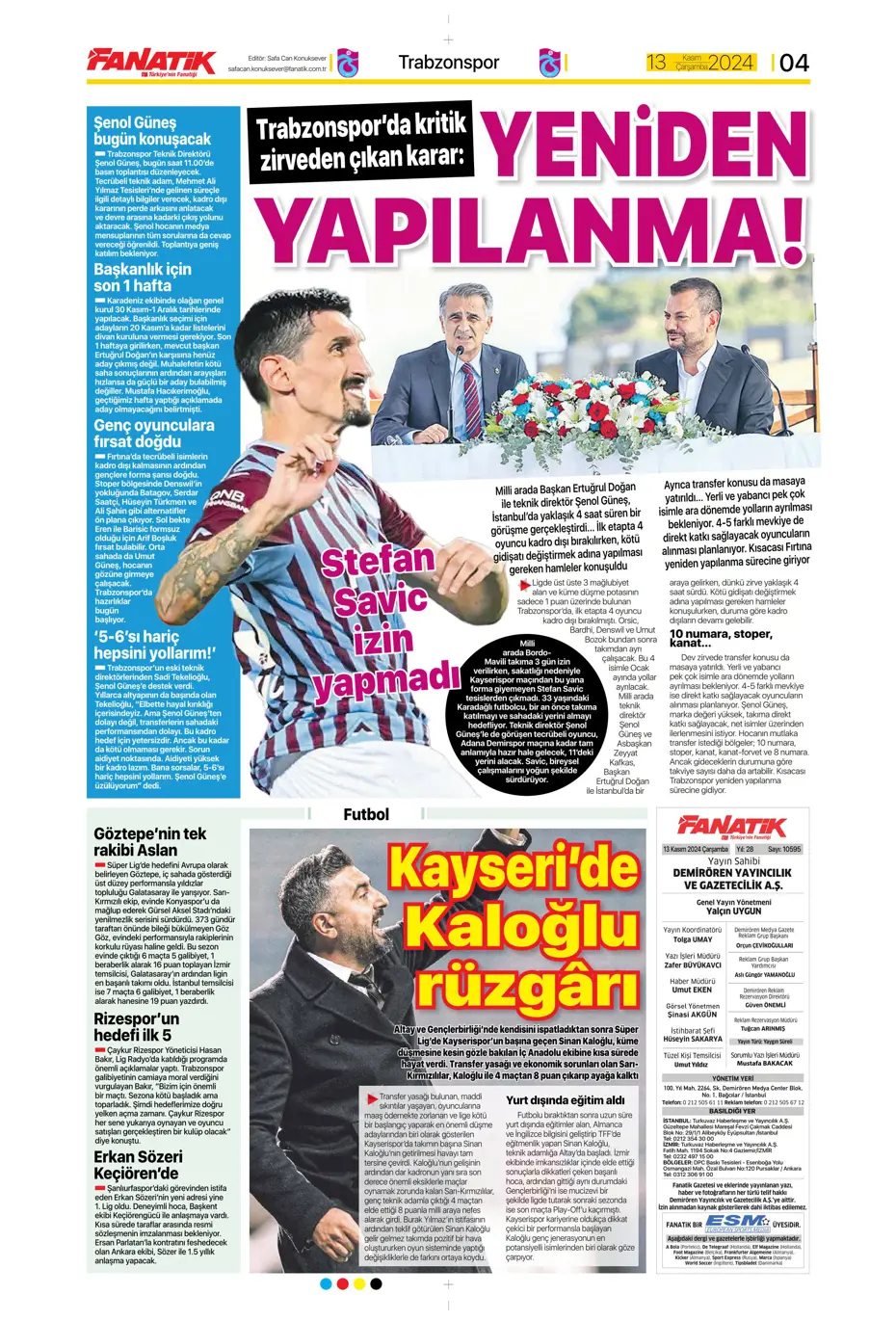 "Mario Branco'dan Fenerbahçe'ye 3 yıldız" | Sporun manşetleri - 5