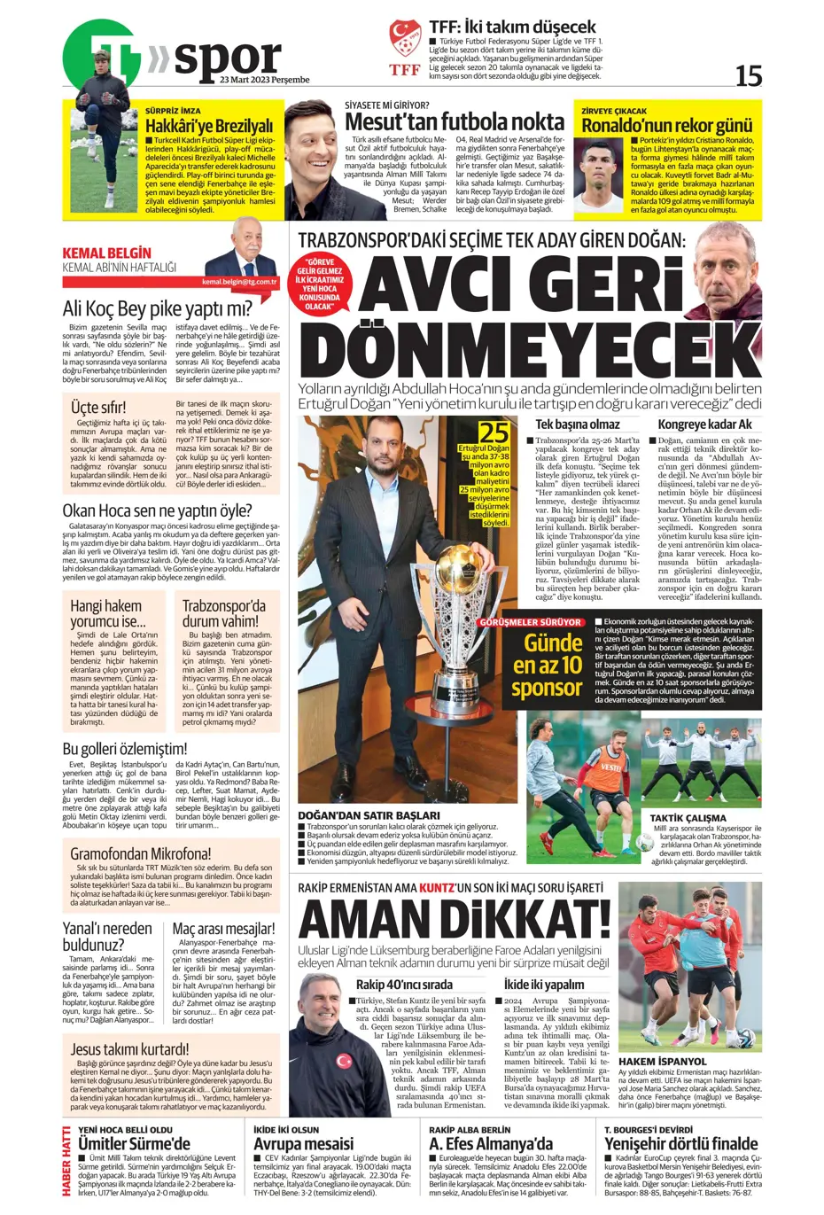 "Jesus'un derbi motivasyonu" - Gazete manşetleri (23 Mart 2023) - 33