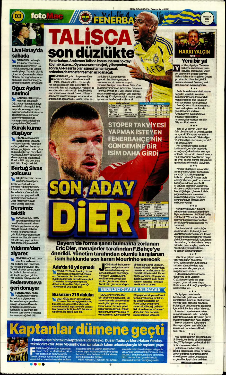 "Sergen Yalçın'la ilk görüşme" | Sporun manşetleri - 12