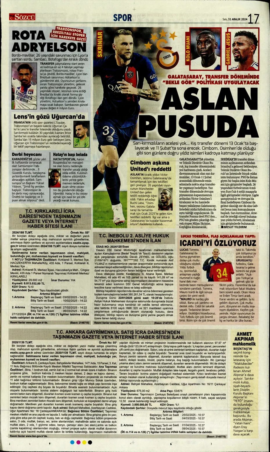 "Sergen Yalçın'la ilk görüşme" | Sporun manşetleri - 31