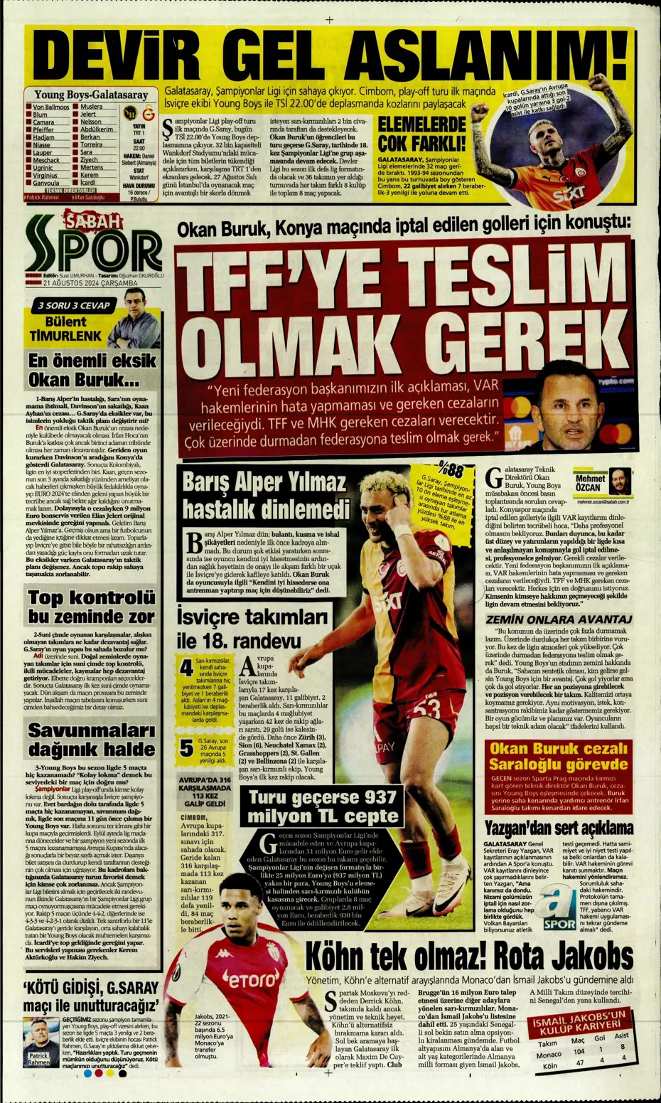 "Dev plan Anderson Talisca" | Sporun manşetleri - 26