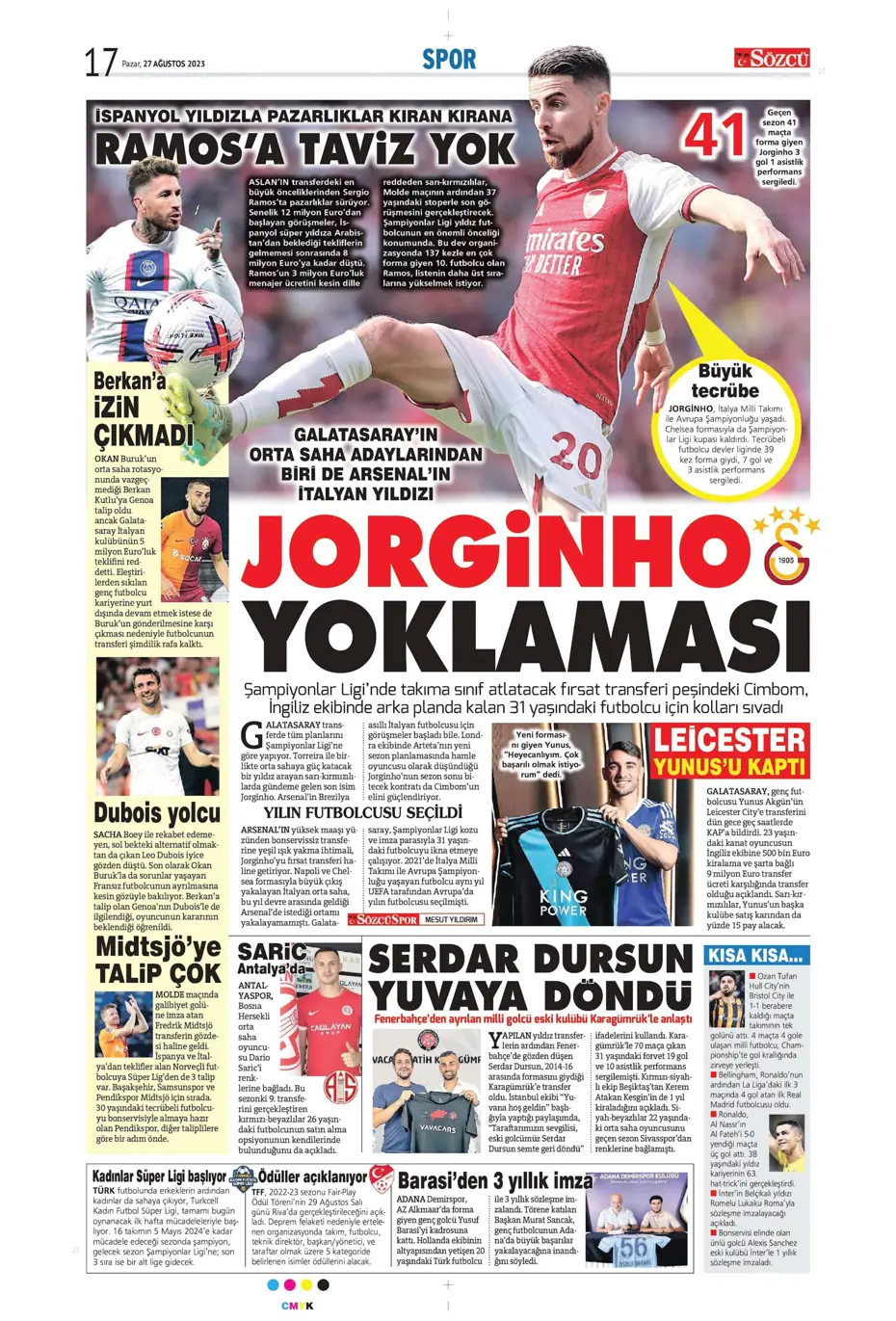 "Mertens sürprizi" | Sporun manşetleri (27 Ağustos 2023) - 35