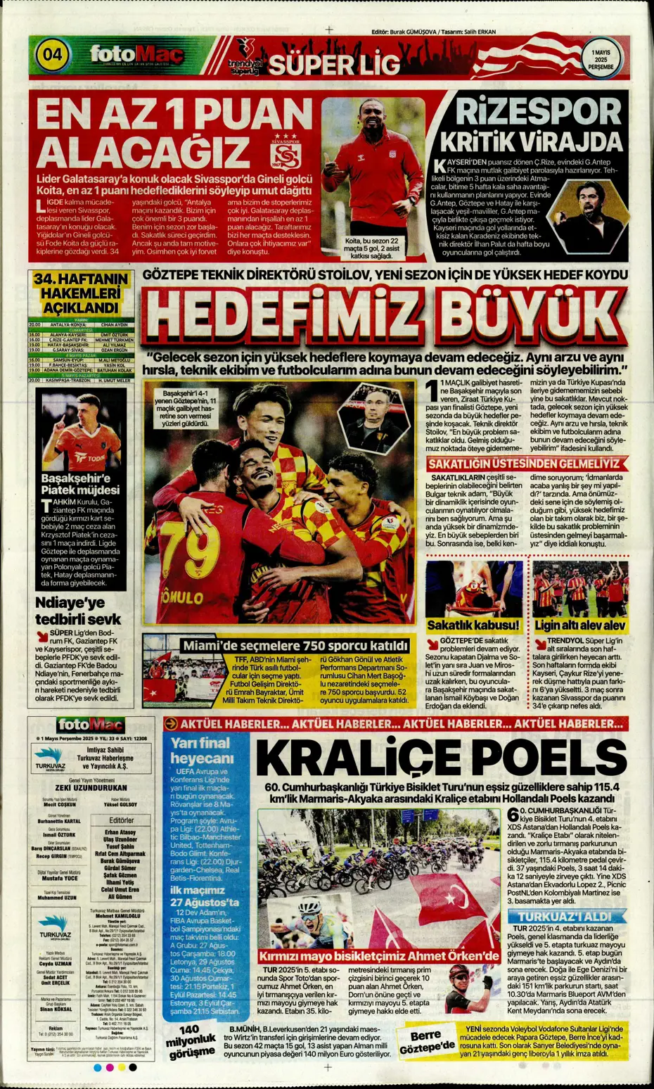"Aslan'ın Sane planı" | Sporun manşetleri - 10
