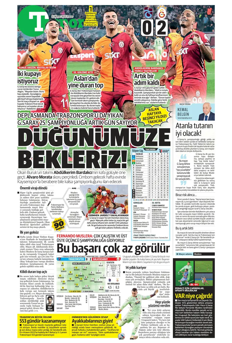 "Cimbom şampiyo..." | Sporun manşetleri - 33