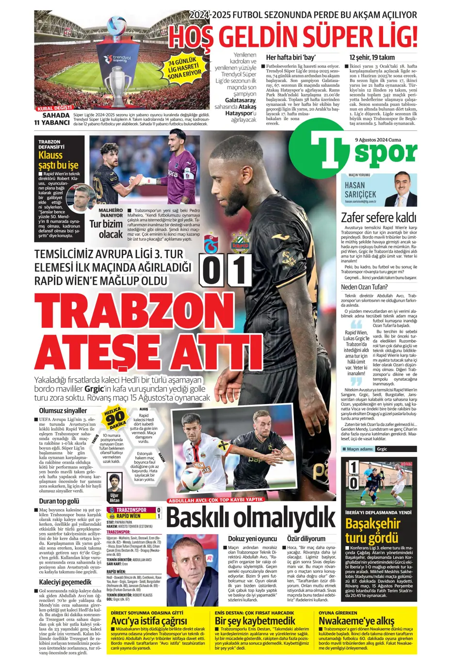 "Sahne şampiyonun" | Sporun manşetleri (9 Ağustos 2024) - 35