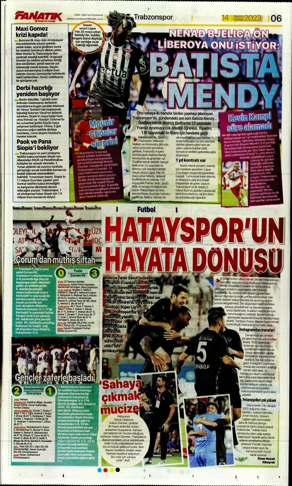 "Talisca için ilk teklif" | Sporun Manşetleri (14 Ağustos 2023) - 11