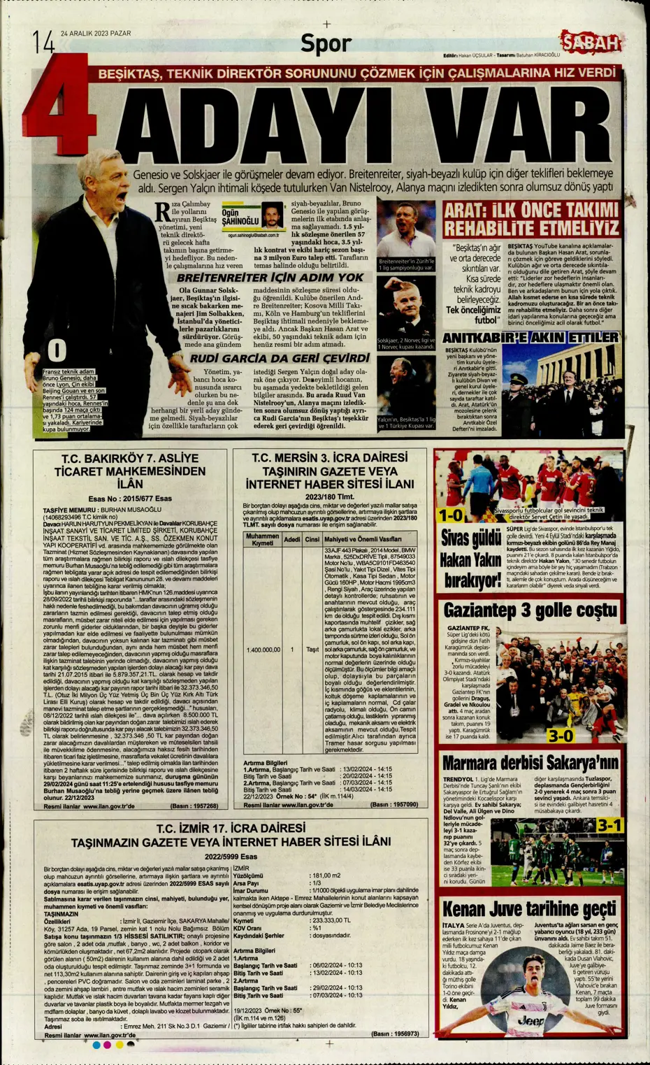 "Flick takımı görünce vazgeçti" | Sporun manşetleri (24 Aralık 2023) - 30