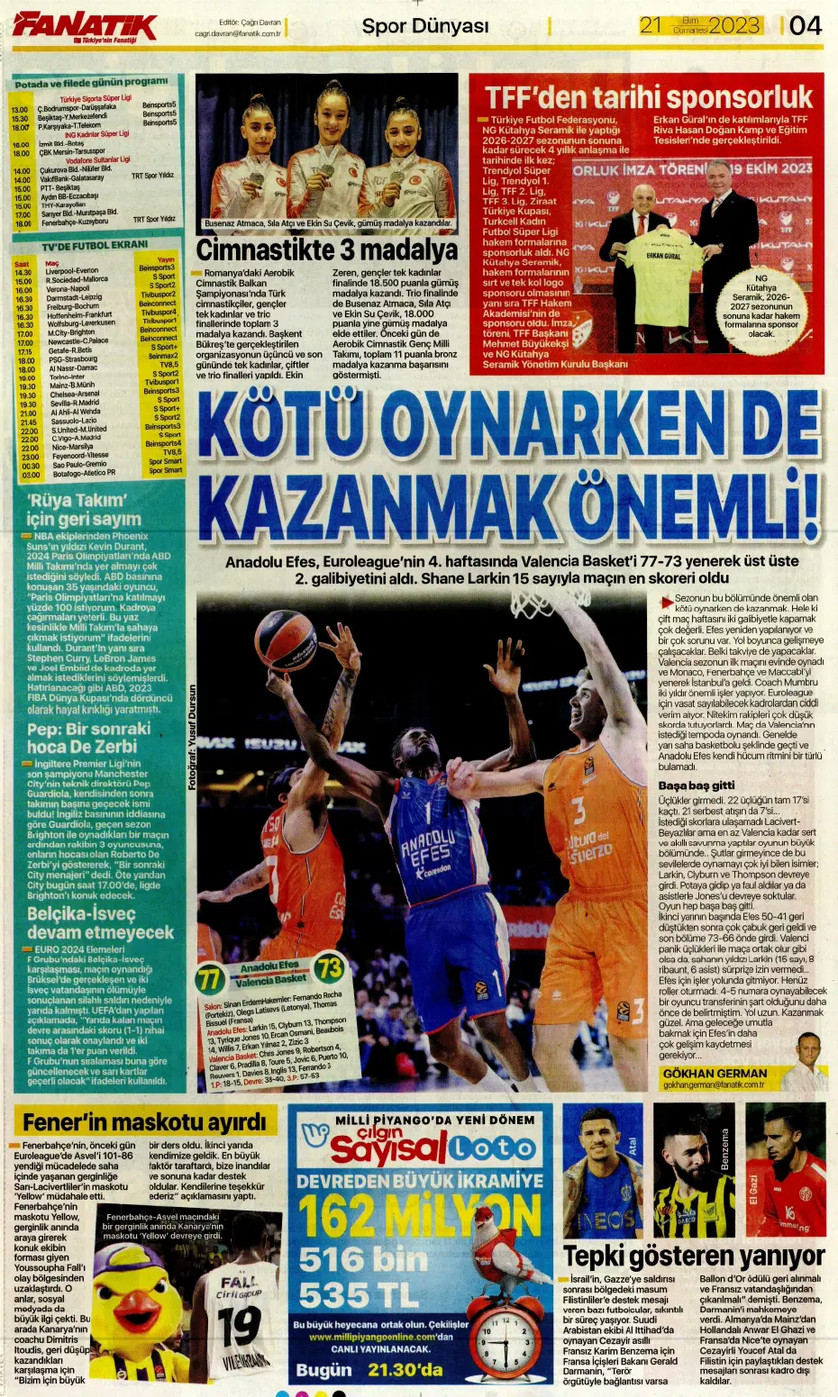 "Ateş gibi derbi" | Sporun manşetleri (21 Ekim 2023) - 4