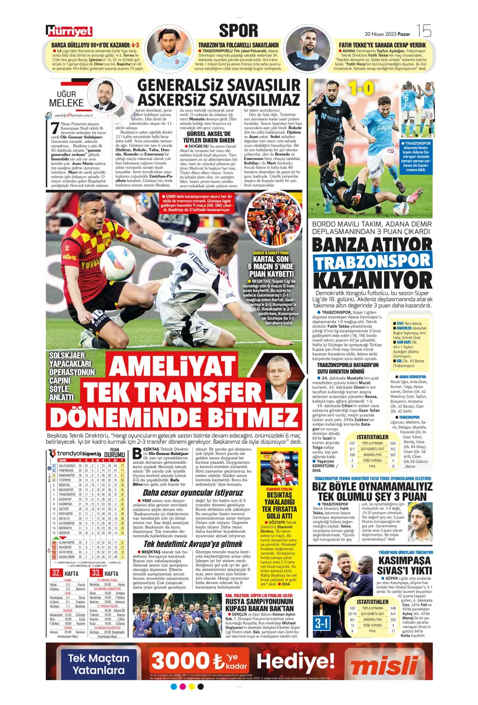 "Oğuz Aydın için geldiler" | Sporun manşetleri - 20