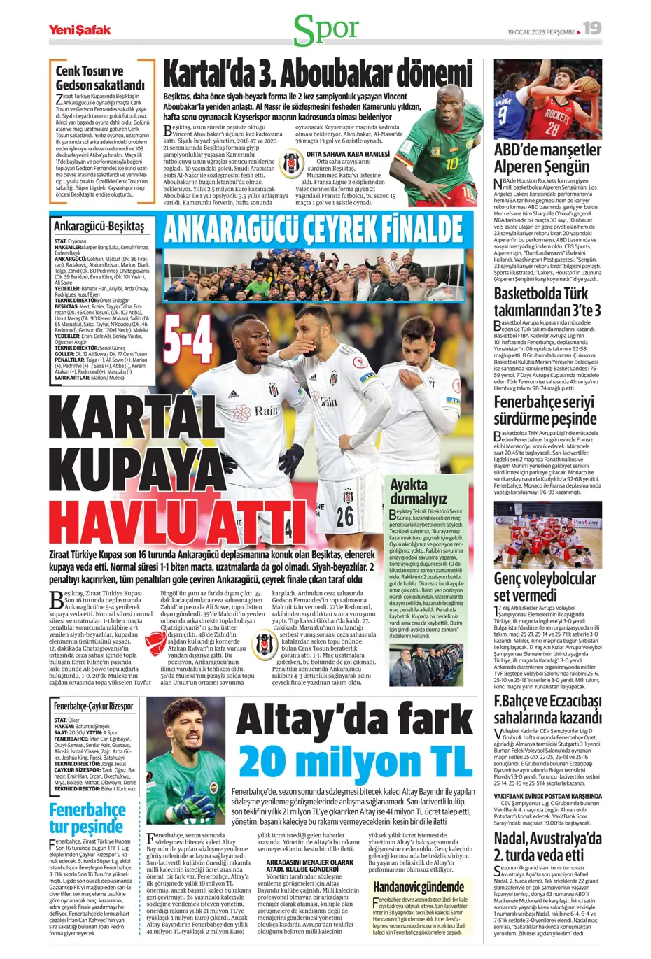 Sporun Manşetleri (19 Ocak 2023) - 36