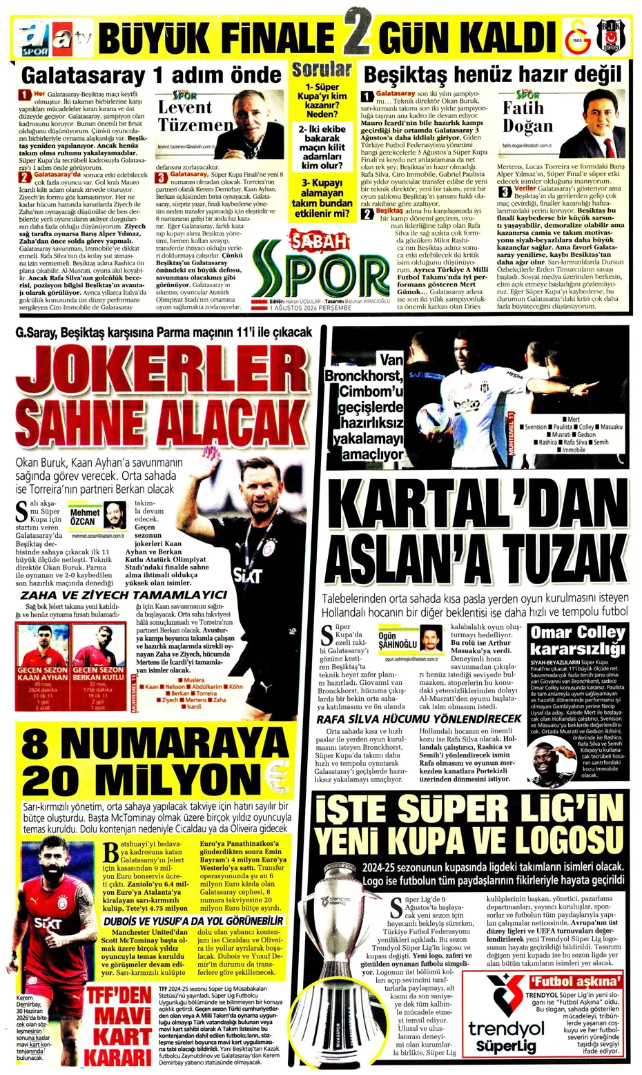 "McTominay Aslan oluyor" | Sporun manşetleri (1 Ağustos 2024) - 25 "McTominay Aslan oluyor" | Sporun manşetleri (1 Ağustos 2024) - 25
