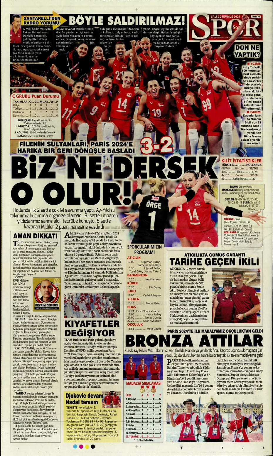 "Mourinho ateşi yaktı" | Sporun manşetleri (30 Temmuz 2024) - 32