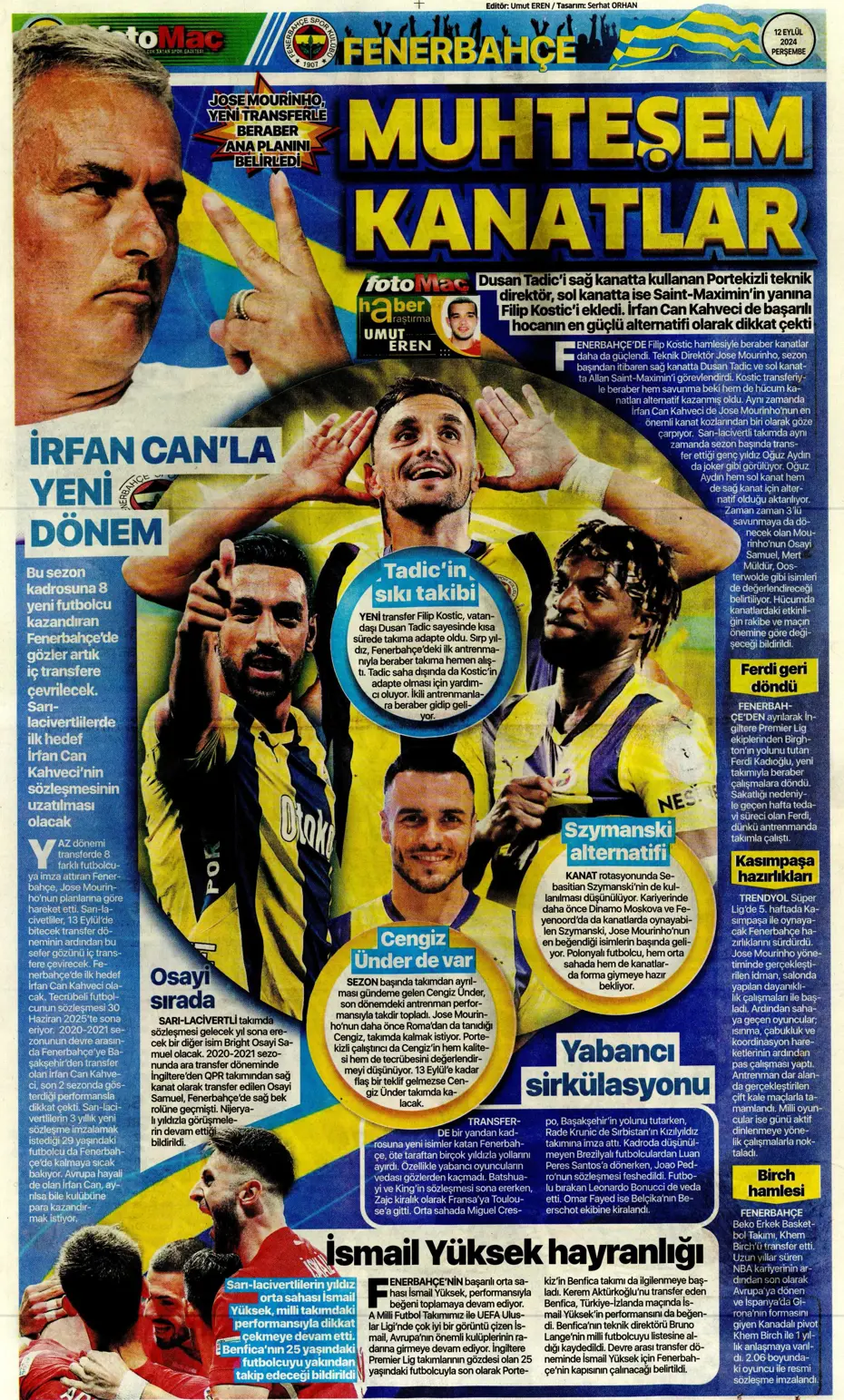 "12 milyon Euro'ya Cim Bom'da" | Sporun manşetleri (12 Eylül 2024) - 9 "12 milyon Euro'ya Cim Bom'da" | Sporun manşetleri (12 Eylül 2024) - 9