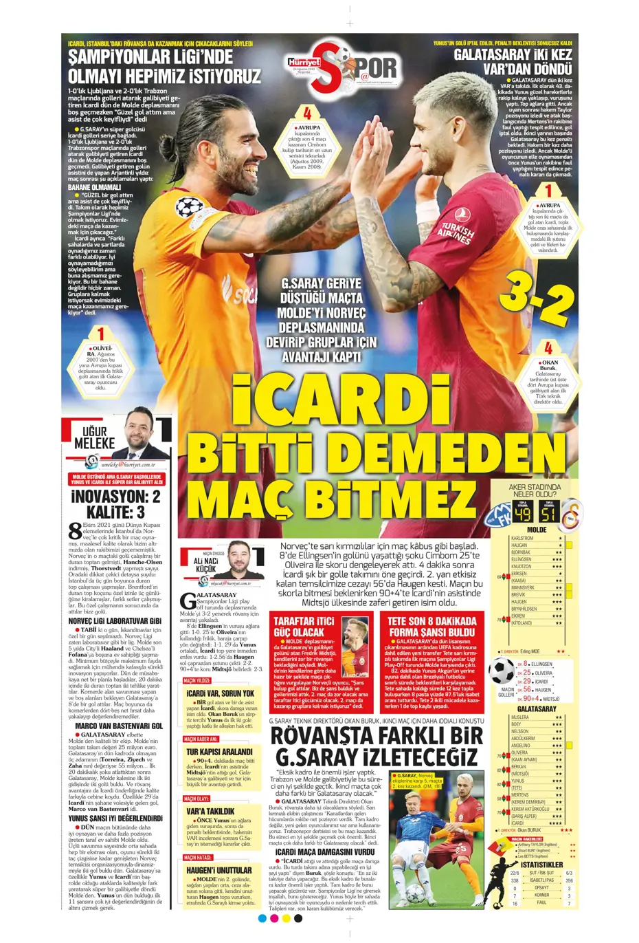 "İyi ki varsın Mauro Icardi" | Sporun manşetleri (24 Ağustos 2023) - 22