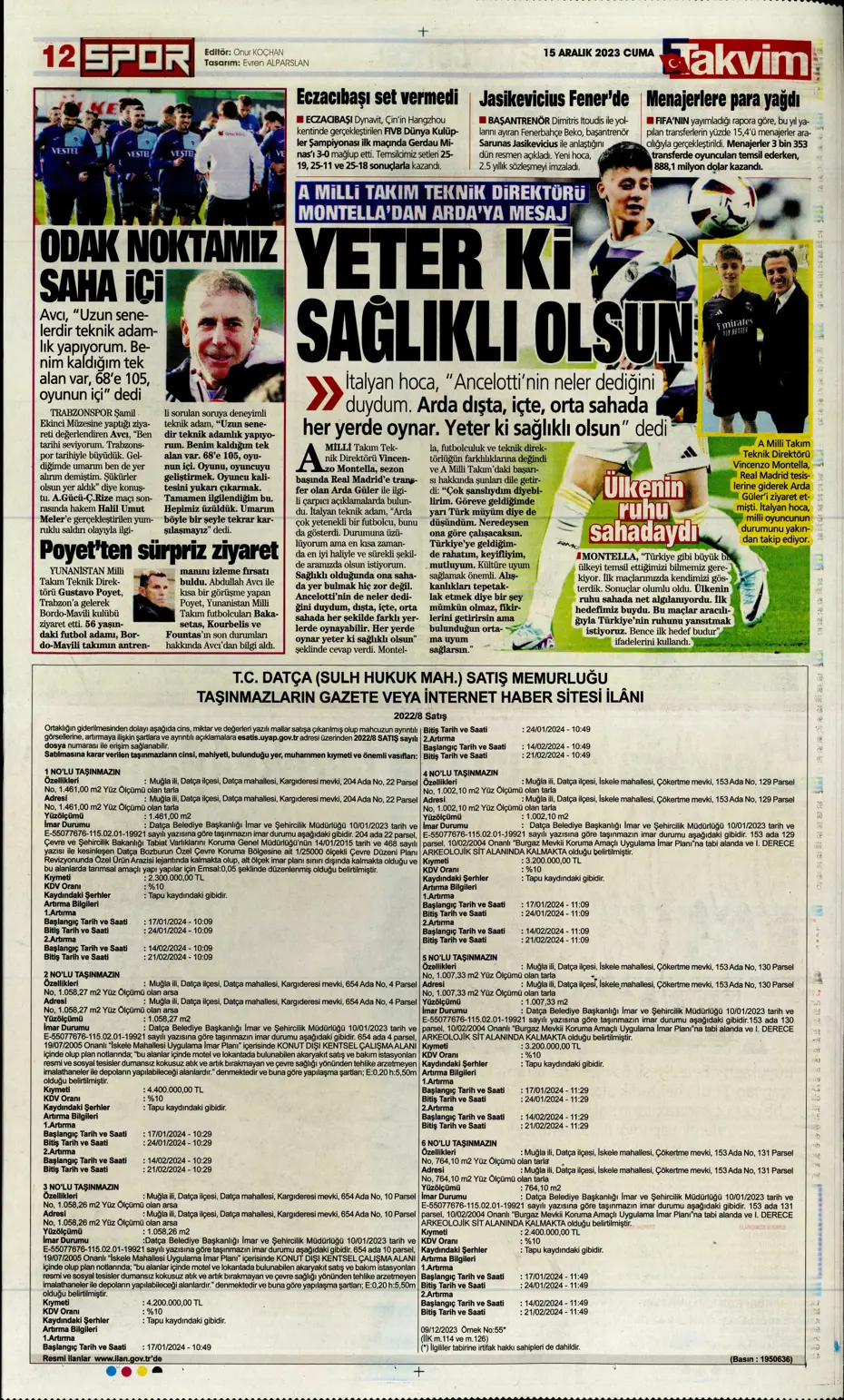 "Aslan'dan Jorginho bombası" | Sporun manşetleri (15 Aralık 2023) - 34