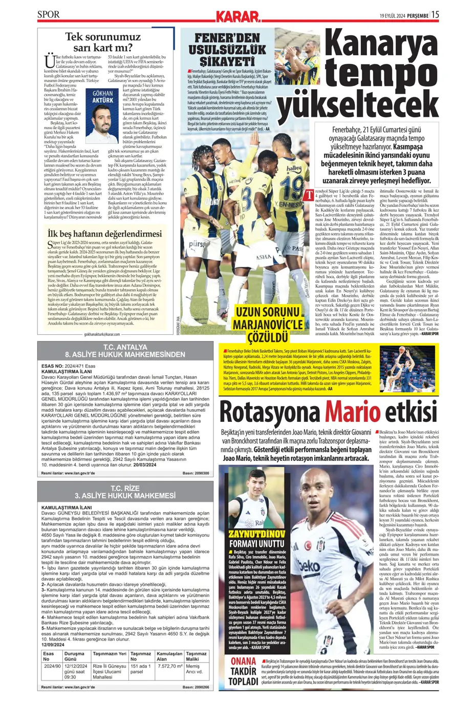 "Jose Mourinho'dan derbiye özel taktik" | Sporun manşetleri - 20