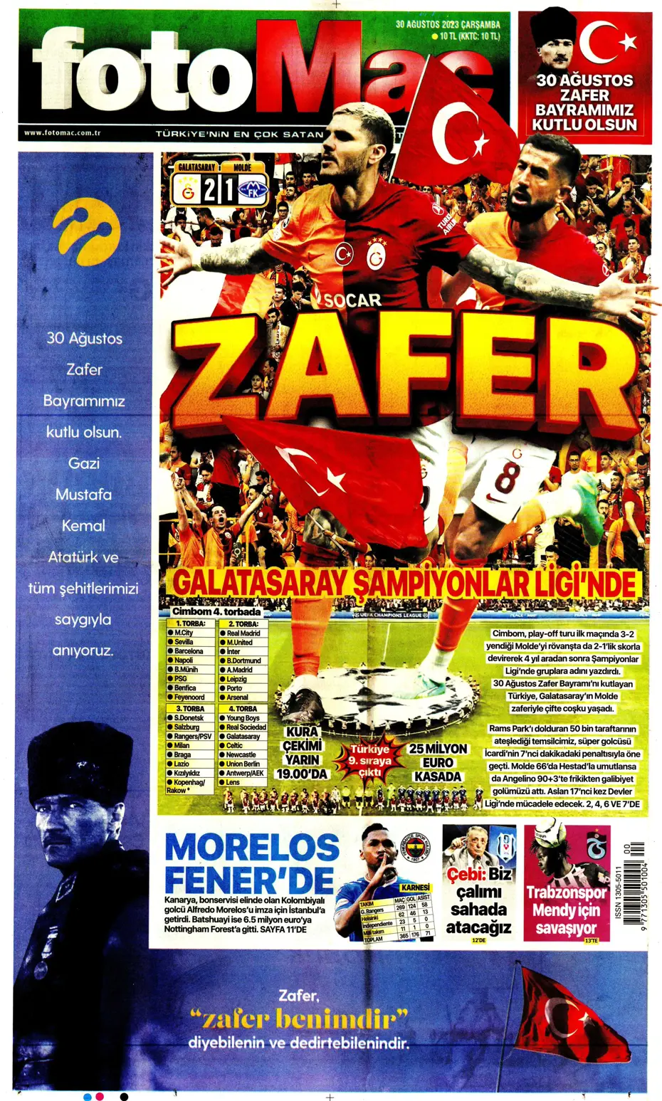 "Avrupa Avrupa duy sesimizi" | Sporun manşetleri (30 Ağustos 2023) - 11 "Avrupa Avrupa duy sesimizi" | Sporun manşetleri (30 Ağustos 2023) - 11