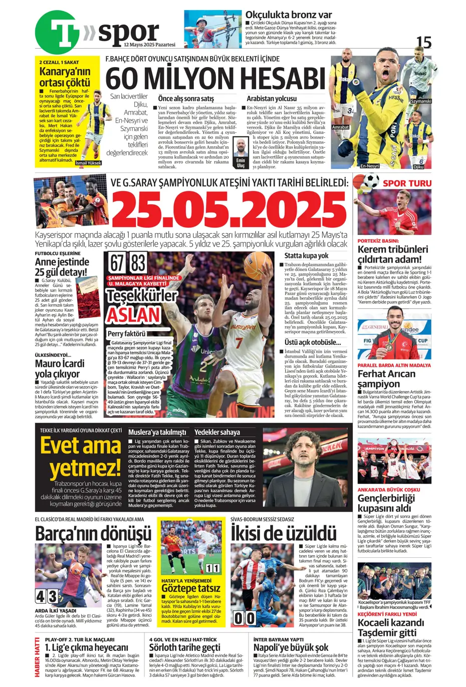 "Fenerbahçe'nin yeni golcüleri Jonathan David ve Abraham" | Sporun manşetleri - 27