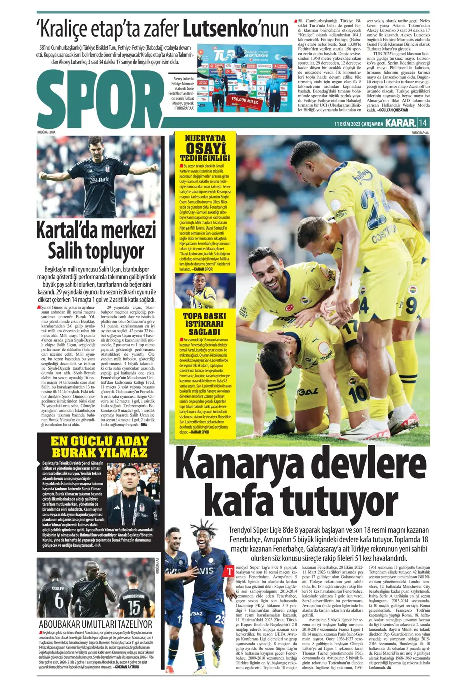 "Sergio Oliveira'ya yol göründü" | Sporun manşetleri (11 Ekim 2023) - 21