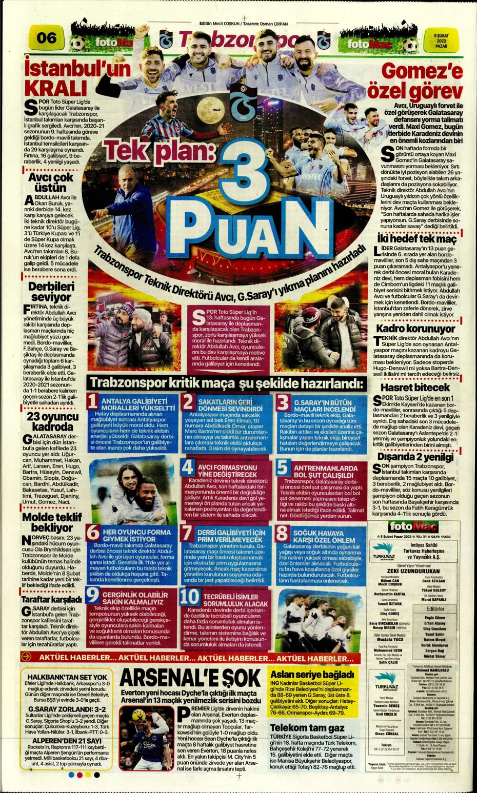 Sporun Manşetleri (5 Şubat 2023) - 17