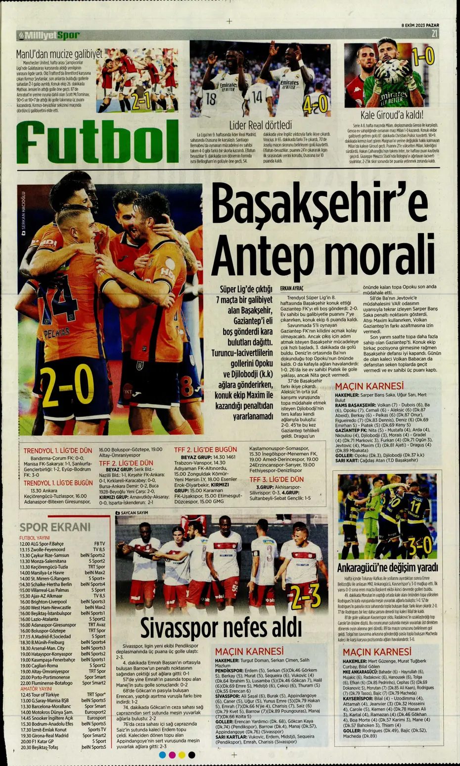 "Bjelica gidiyor, Avcı geliyor" | Sporun manşetleri (8 Ekim 2023) - 27