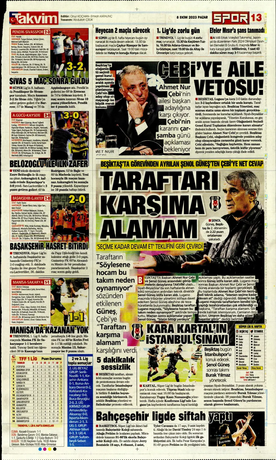 "Bjelica gidiyor, Avcı geliyor" | Sporun manşetleri (8 Ekim 2023) - 39