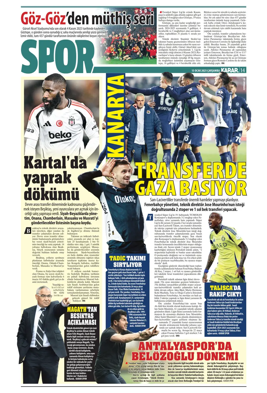"Fenerbahçe'de yeni hedef Koki Machida" | Sporun manşetleri - 20 "Fenerbahçe'de yeni hedef Koki Machida" | Sporun manşetleri - 20
