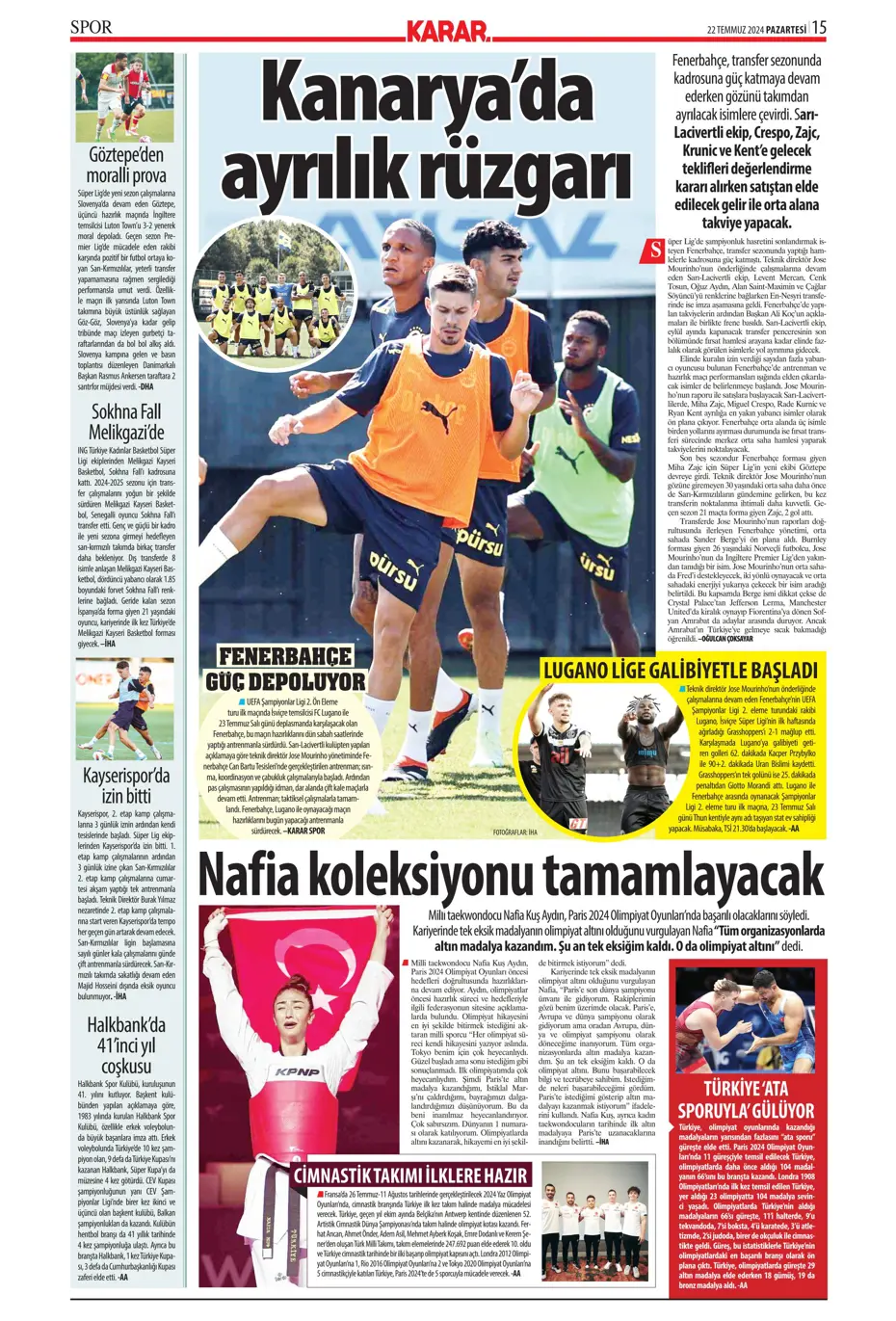 "Kara Kartal'a Asensio müjdesi" | Sporun manşetleri (22 Temmuz 2024) - 15