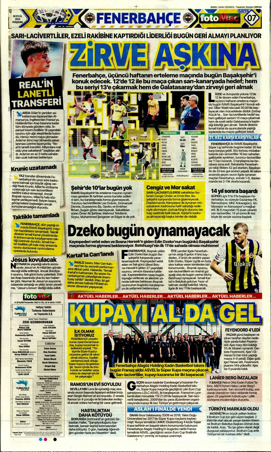 "Tarihi eser" | Sporun manşetleri (28 Eylül 2023) - 18