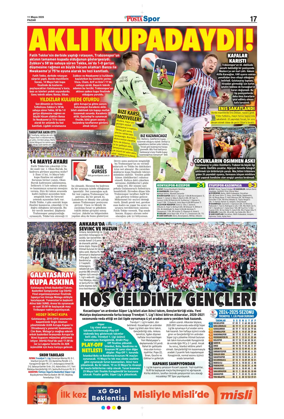 "Cimbom şampiyo..." | Sporun manşetleri - 25