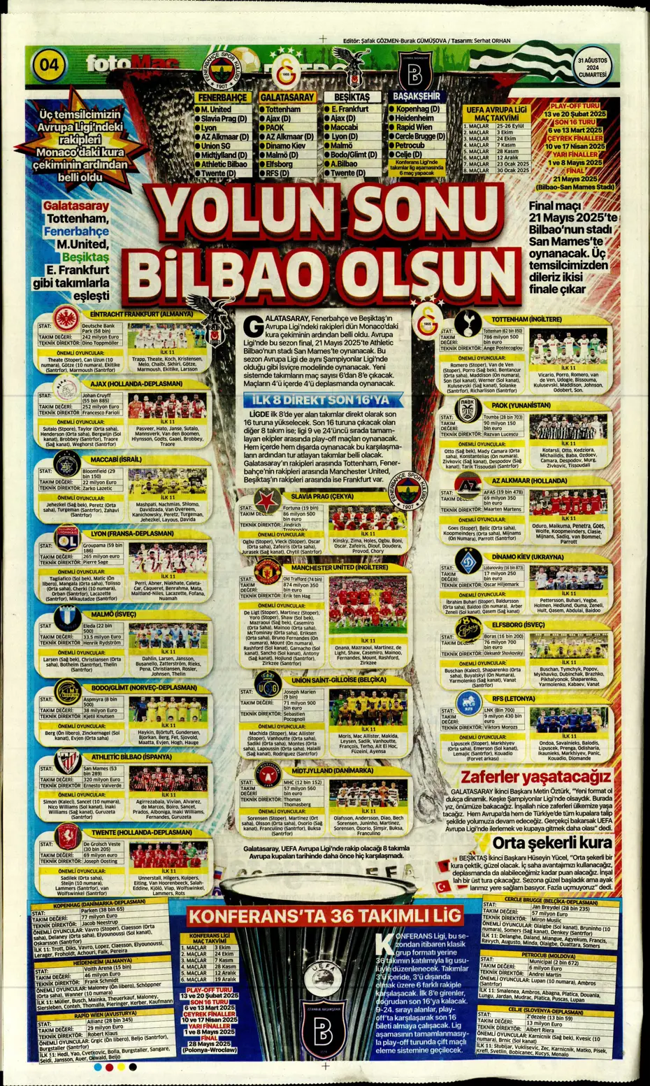"Zirveye çek kaptan" | Sporun manşetleri (31 Ağustos 2024) - 13 "Zirveye çek kaptan" | Sporun manşetleri (31 Ağustos 2024) - 13