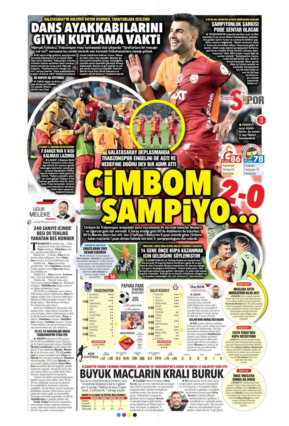 "Cimbom şampiyo..." | Sporun manşetleri - 15