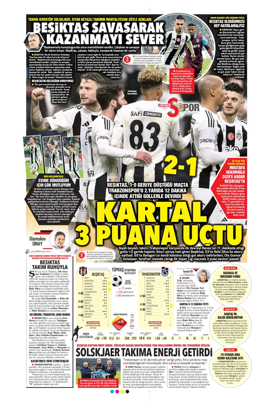 "Fırtınanın rengi siyah-beyaz" | Sporun manşetleri - 19