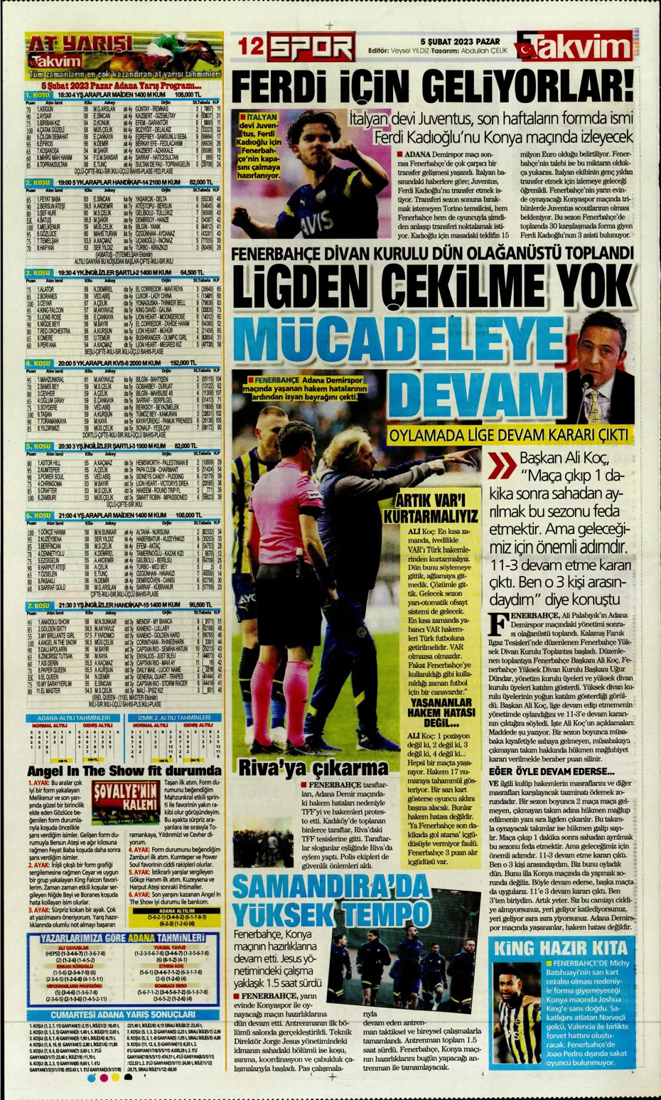 Sporun Manşetleri (5 Şubat 2023) - 40