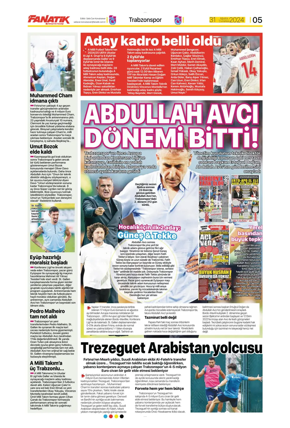 "Zirveye çek kaptan" | Sporun manşetleri (31 Ağustos 2024) - 7 "Zirveye çek kaptan" | Sporun manşetleri (31 Ağustos 2024) - 7