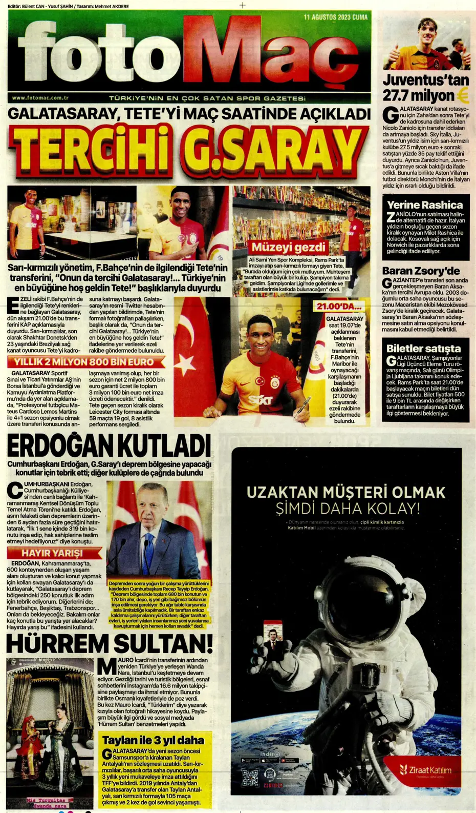 "Cengiz Ünder için yeni görüşme" | Sporun manşetleri (11 Ağustos 2023) - 15 "Cengiz Ünder için yeni görüşme" | Sporun manşetleri (11 Ağustos 2023) - 15