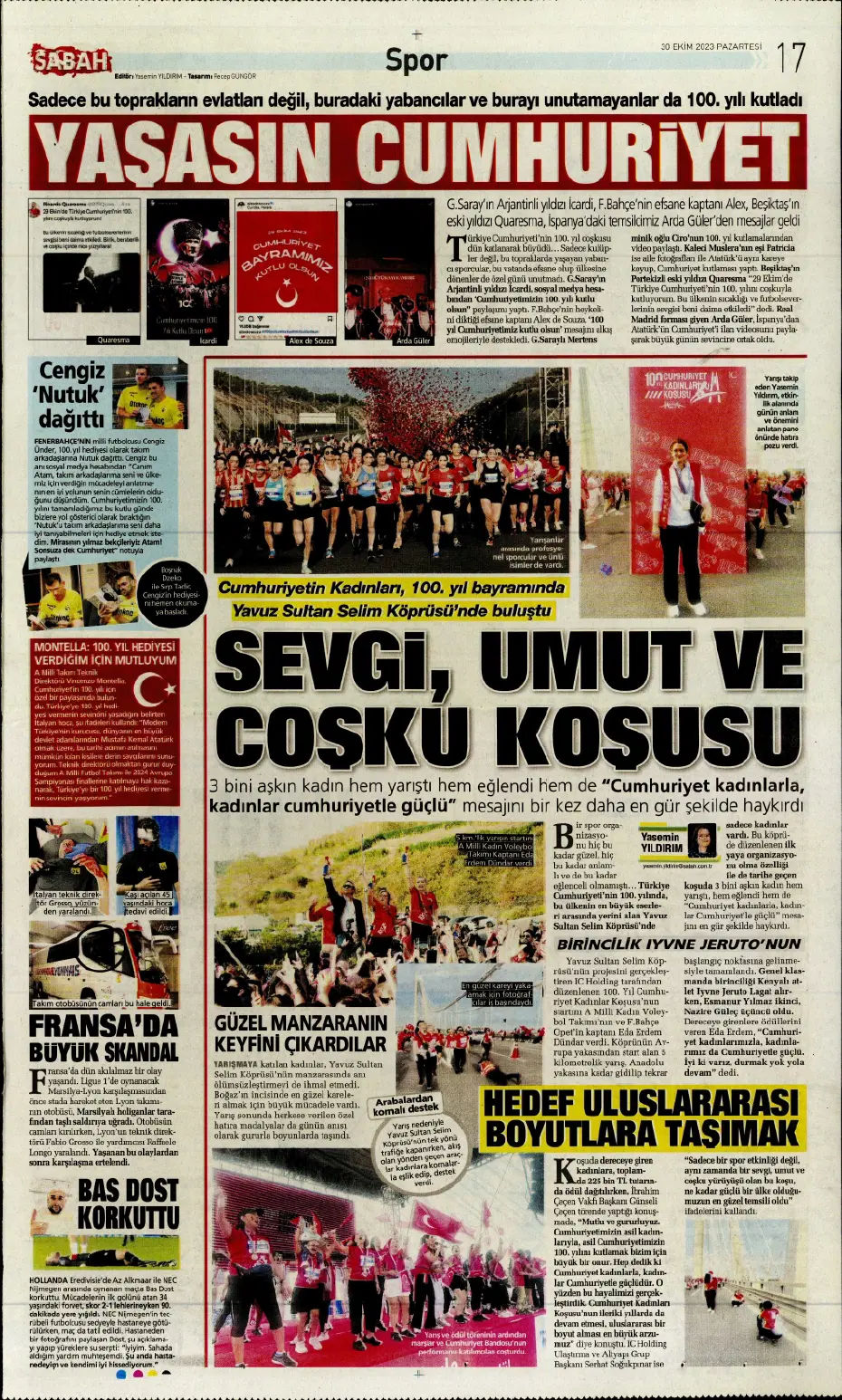 "Fenerbahçe kasırgası" | Sporun manşetleri (30 Ekim 2023) - 23